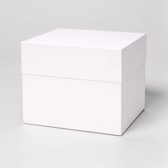 Stockka luxury white premium rigid cardboard gift box with removable lid, matte finish, 650gsm.