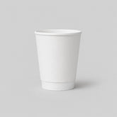 Stockka double-walled white paper cup with a clean, minimalist design, perfect for hot beverages.