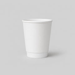 Stockka double-walled white paper cup with a clean, minimalist design, perfect for hot beverages.
