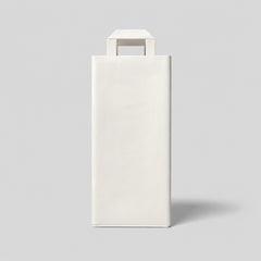 Stockka white paper wine bottle gift bag with reinforced base and carrying handles, ideal for gifts and branding.