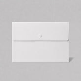 Stockka white plastic envelope folder with secure button closure for documents