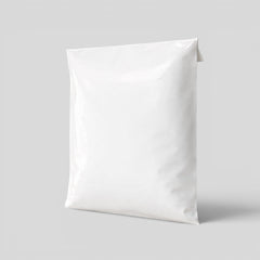 Stockka white plastic mailing bag with self-adhesive strip for shipping and online stores.