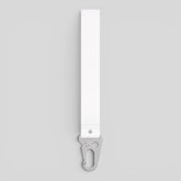 Stockka white polyester lanyard strap with metal clasp for keys, ID badges, or access cards.