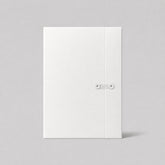 Stockka white presentation folder made of corrugated cardboard with button and string closure for documents.