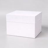 Stockka white rigid gift box with lid, made of 600gsm cardstock with a matte satin finish.