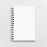 Stockka white spiral notebook with 80 lined pages and a hard cover, perfect for custom designs.