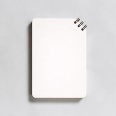 Stockka white spiral notebook with 80 lined pages and soft cover, ideal for custom designs.