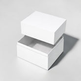 Stockka classic square gift box with separate lid, made of rigid laminated cardboard. Ideal for luxury items.