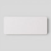 Stockka wide white desk mat with stitched edges, ideal for keyboard and mouse.