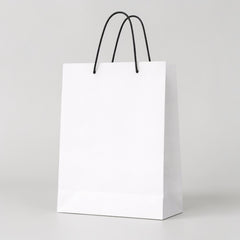 White Carrier Bag with Round Rope Handles