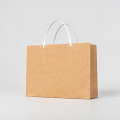 Wide kraft bag with flat handles