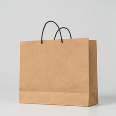 Wide Kraft Paper Bag with Dark Rope Handles