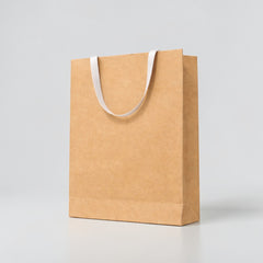 שקית קראפט אנכית עם ידיות סרט יוקרתיות