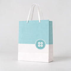Wide White Paper Bag with Thick Dark Rope Handles