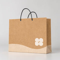 Wide Kraft Paper Bag with Dark Rope Handles