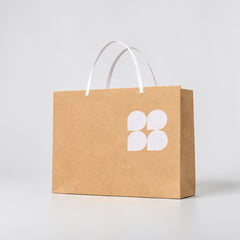 Wide kraft bag with flat handles
