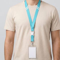Flat Lanyard with Plastic Buckle and Metal Hook