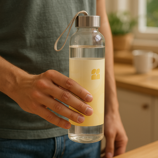 glass bottle water bottle borosilicate mockup