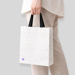 Shopping bag with long handles and narrow width