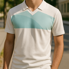 Jersey with v-neck polo shirt