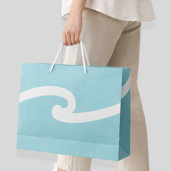 Paper grocery bag with rope handles