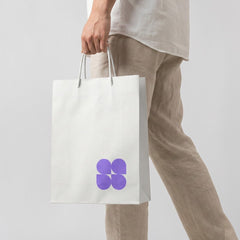 White Paper Bag with Thin Rope Handles