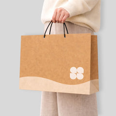 Wide Kraft Paper Bag with Dark Rope Handles