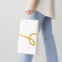 Tall Shopping Bag with Rolled Paper Handles