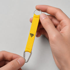 Short ID tag lanyard with carabiner