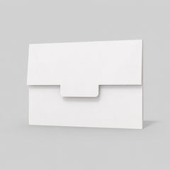 Stockka white A4 cardboard envelope folder with flat closure tab, ideal for documents and business presentations.