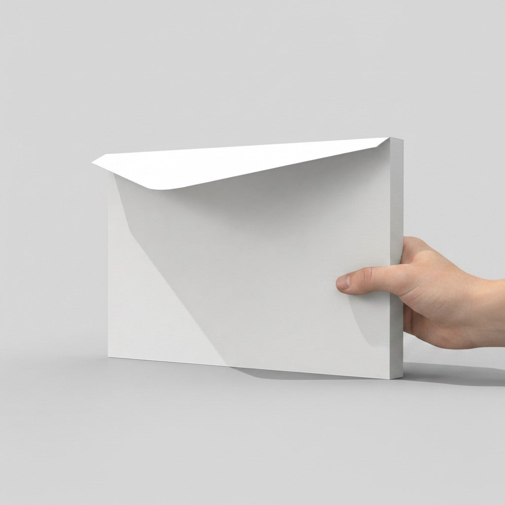 Stockka A4 white cardboard document envelope with a top flap closure, ideal for business and office use.