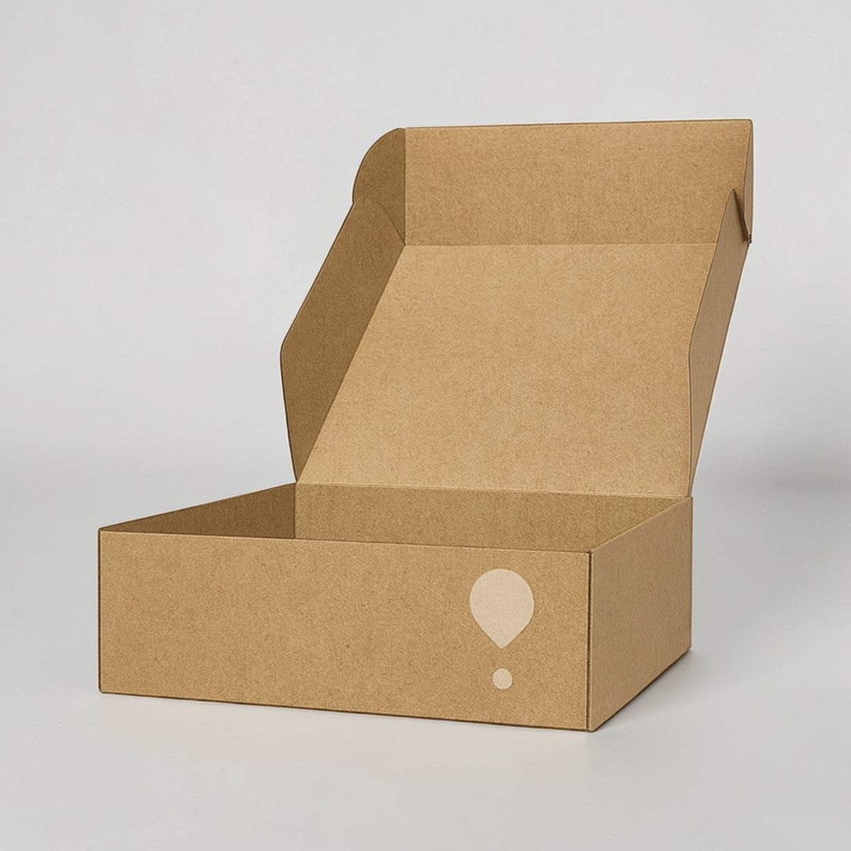 Stockka brown recycled cardboard mailer box with integral top closure, ideal for shipping and premium packaging.