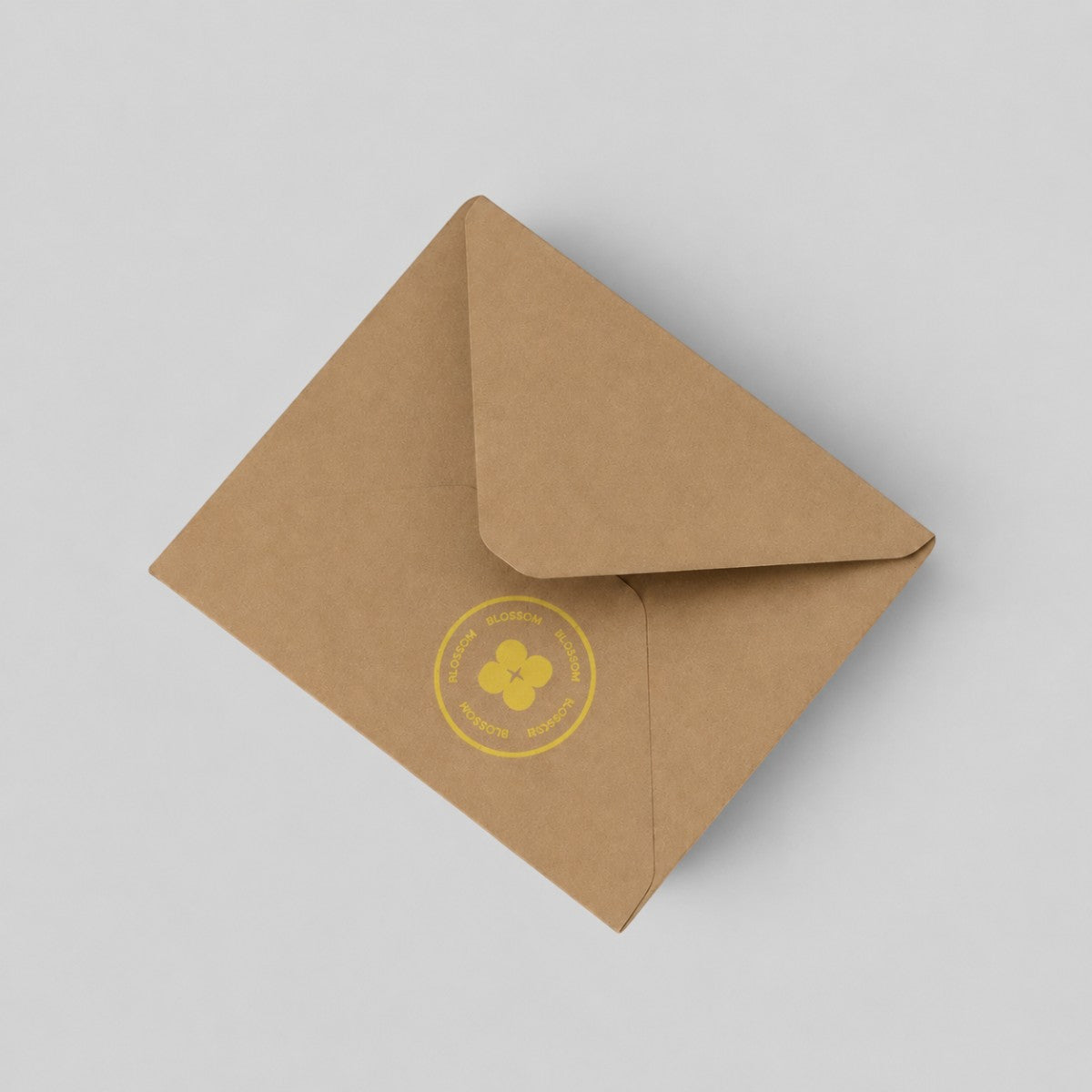 Stockka brown kraft paper envelope with a classic triangular flap, perfect for eco-friendly invitations and branding.