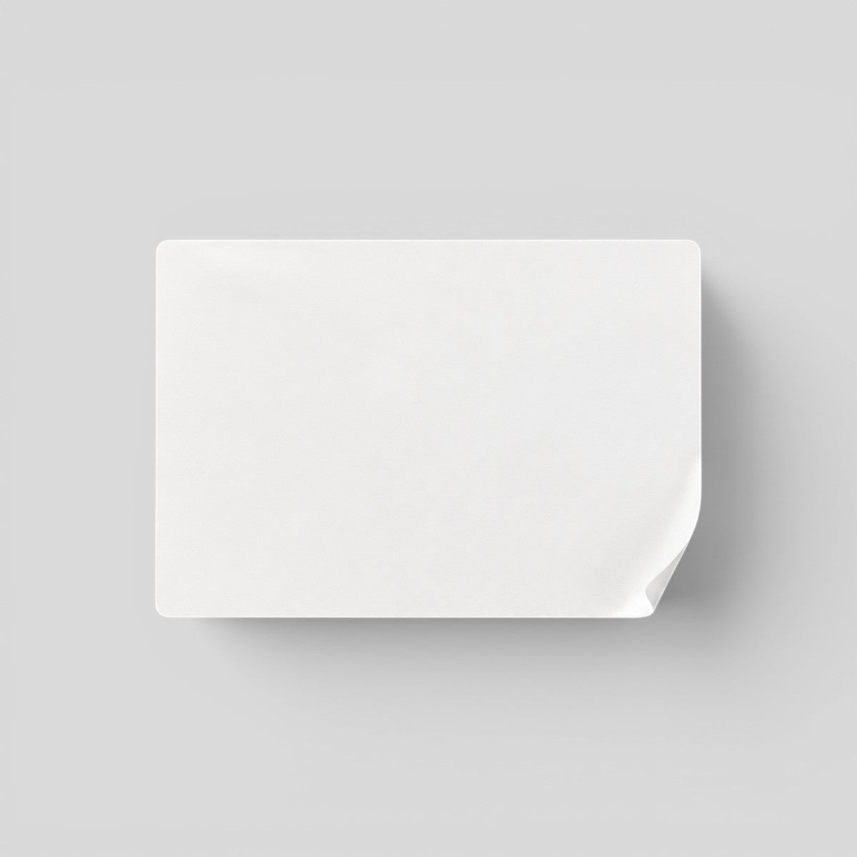 Stockka white square custom sticker, ideal for branding products, packaging, and mailers. Coated paper.