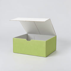 Stockka light green hinged lid gift box, made of sturdy laminated cardboard, ideal for premium packaging and branding.