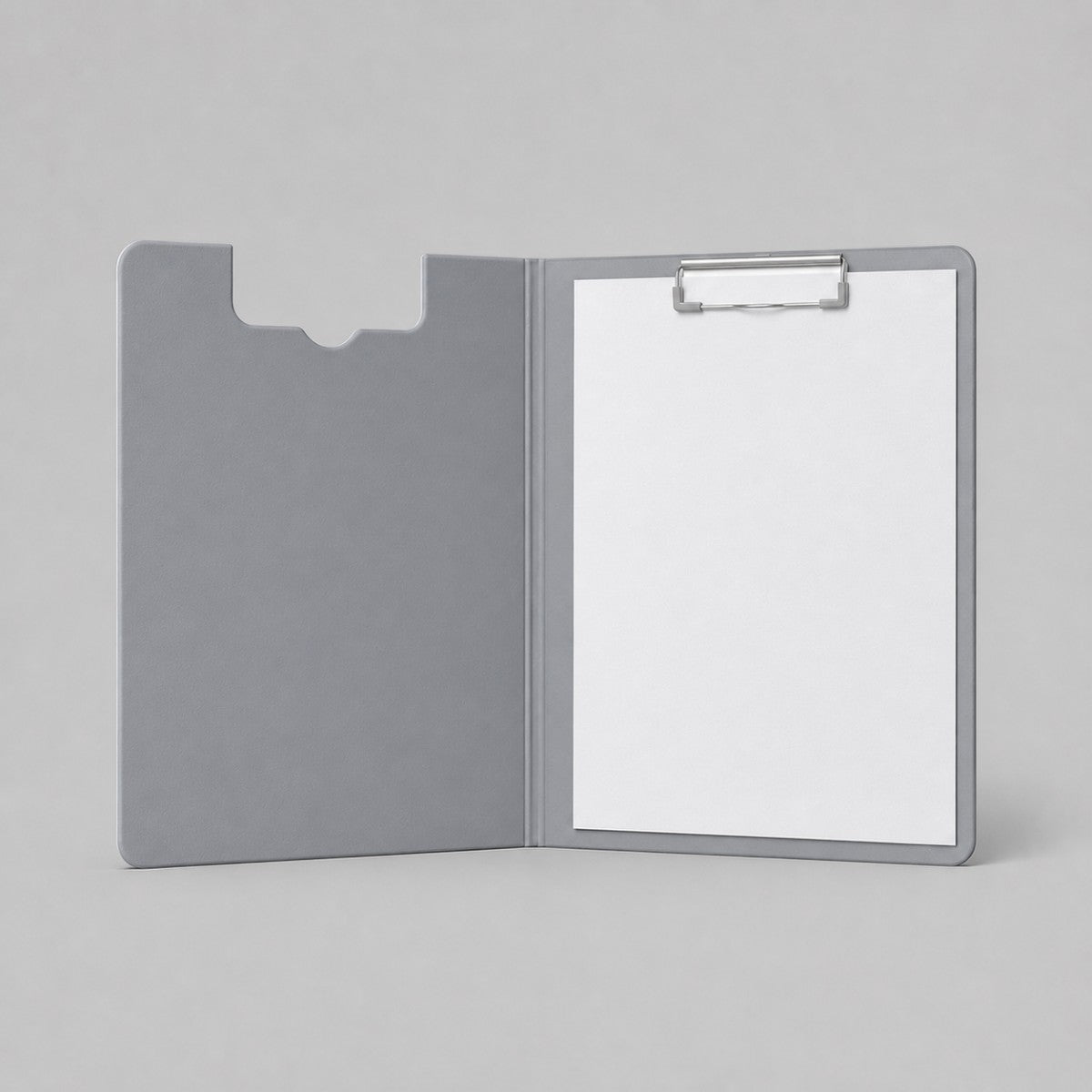 Stockka grey hard presentation folder with built-in clipboard and document slot. Ideal for meetings and professional presentations.