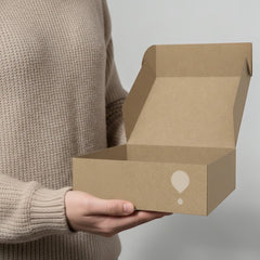 Stockka Kraft cardboard folding mailer box with integral top closure, ideal for shipping and premium packaging.