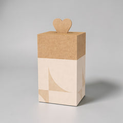 Stockka tall kraft cardboard gift box with heart-shaped lid, ideal for small gifts and sweets.