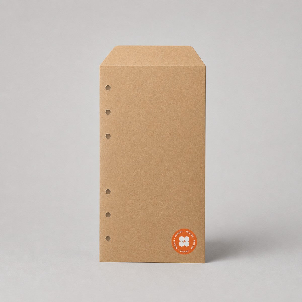 Stockka narrow brown kraft paper envelope with side filing holes for binders, 300gsm professional document storage.