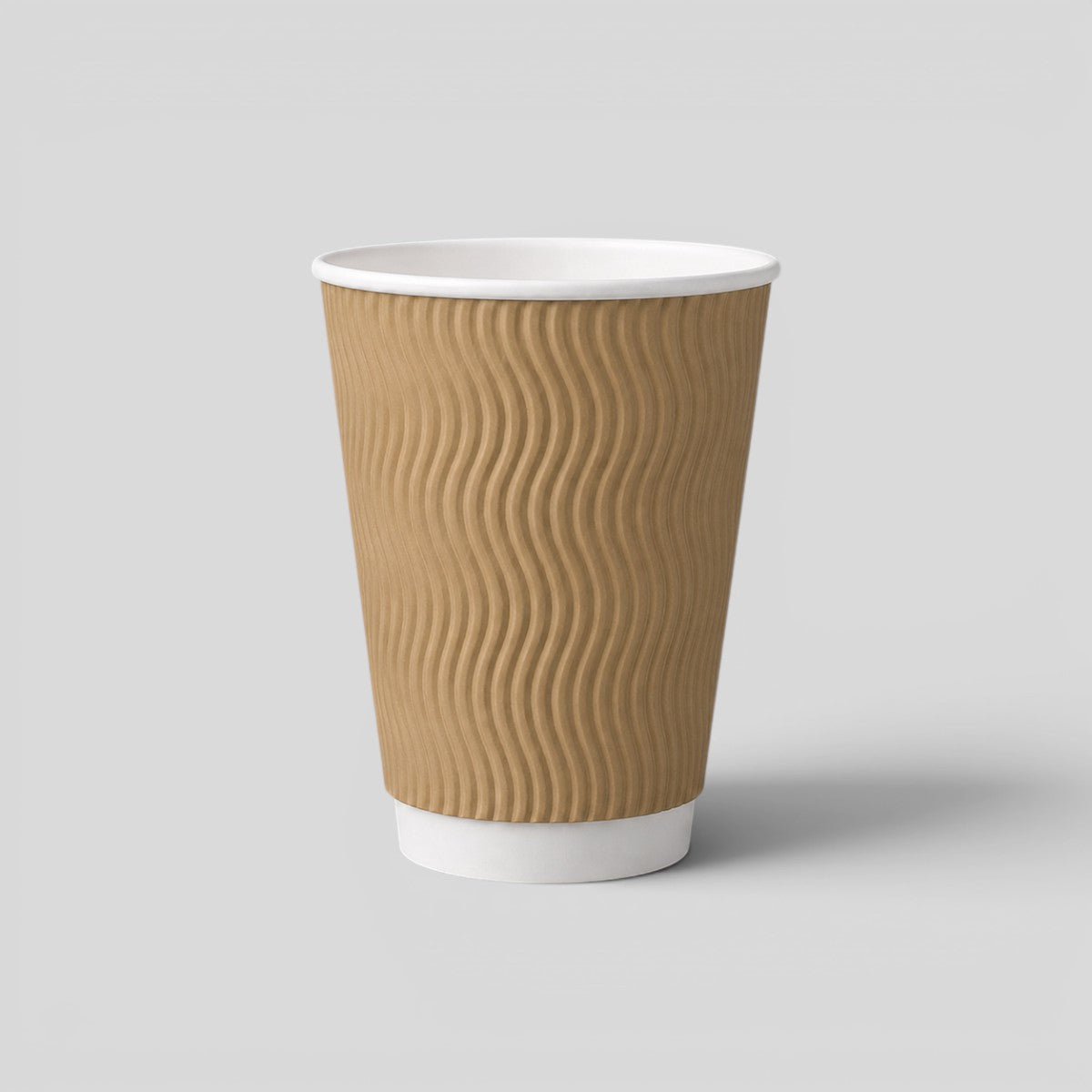 Stockka Kraft paper ripple cup, 220gsm, insulated for hot beverages, no lid.