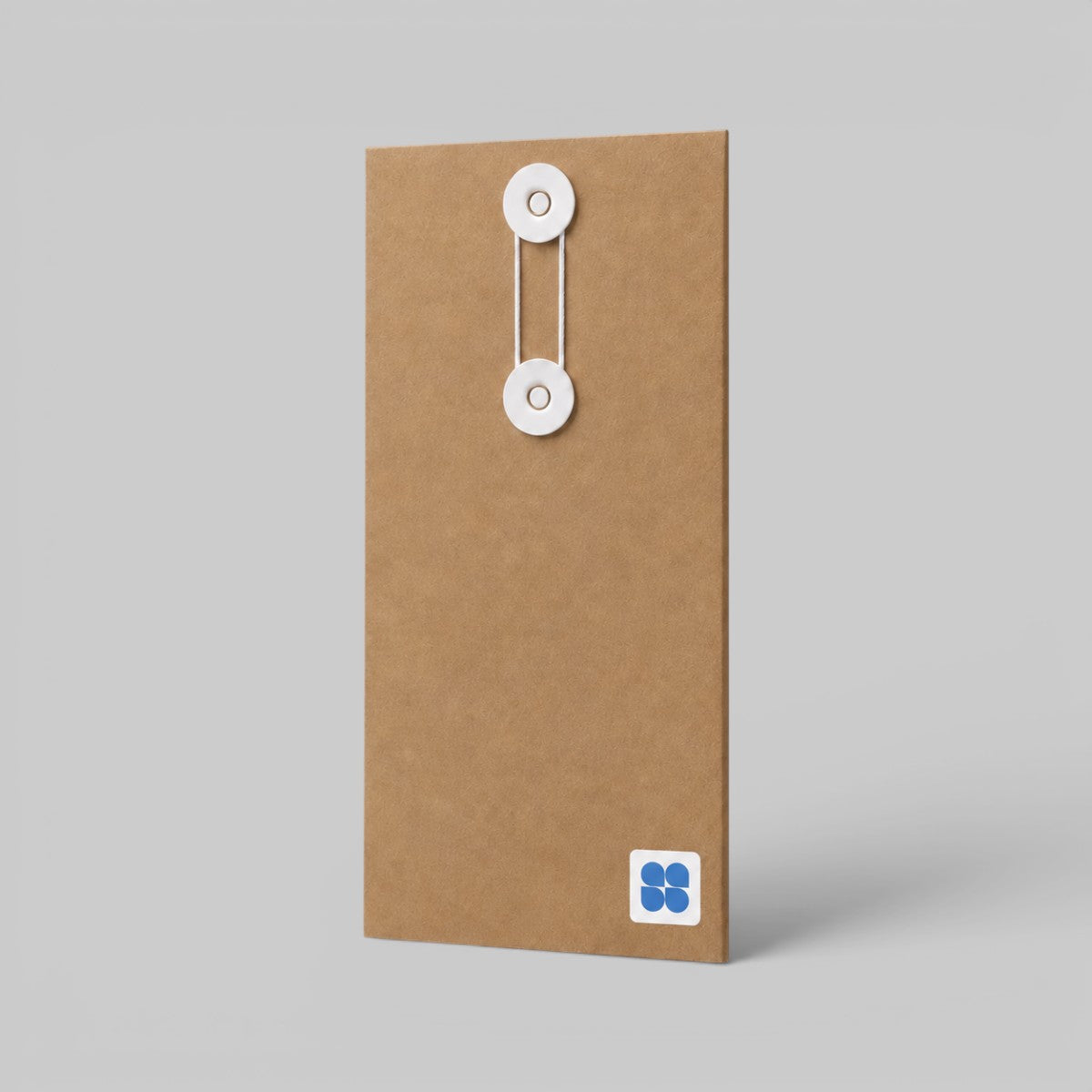 Stockka narrow brown kraft paper envelope with white string and disc closure for documents and certificates