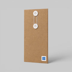 Stockka narrow brown kraft paper envelope with white string and disc closure for documents and certificates