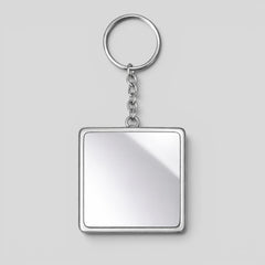 Stockka square acrylic keychain with metal chain, perfect for custom logos and photos.