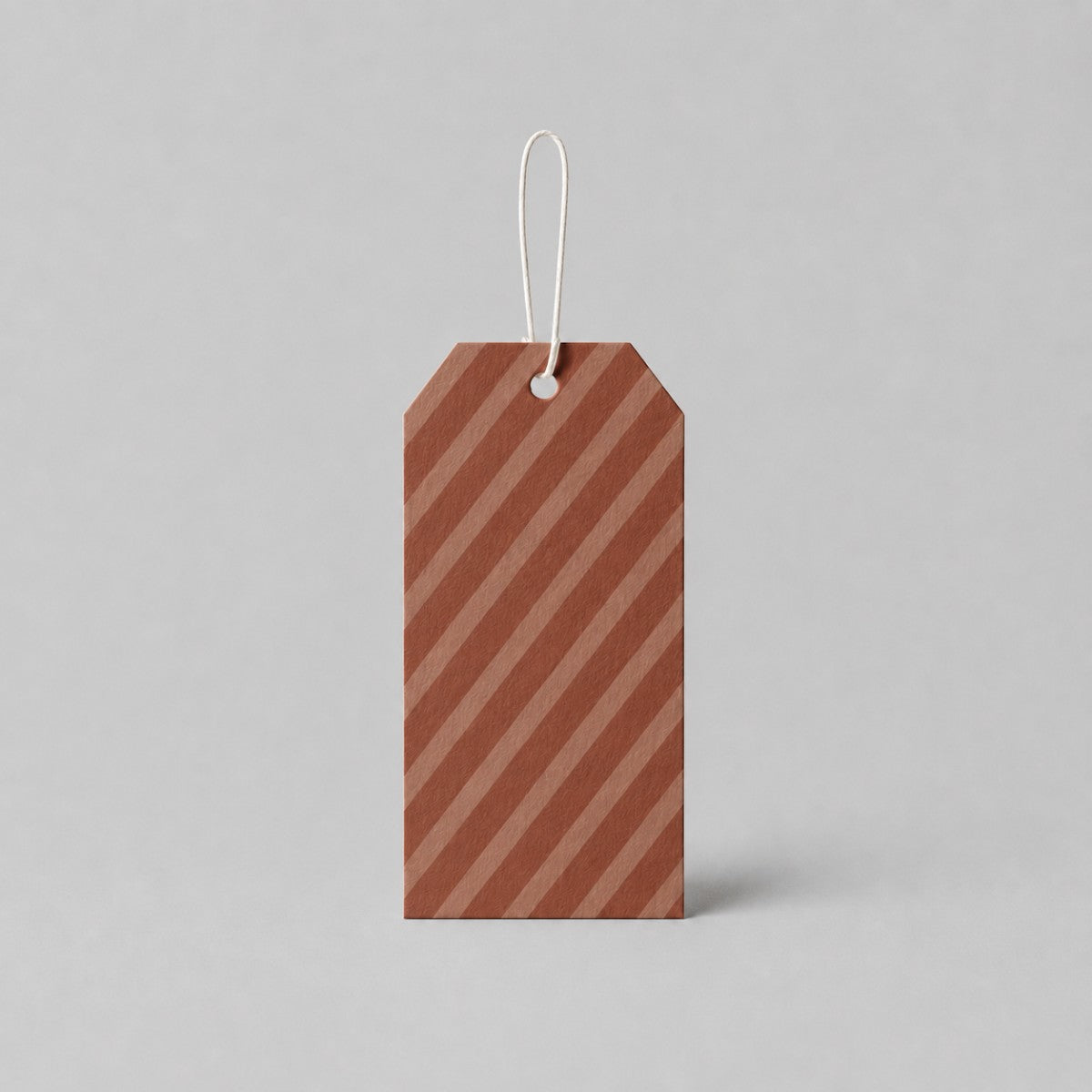 Stockka customisable brown striped bookmark with a hole for a string, made from SBS cardboard or coated chromo paper.