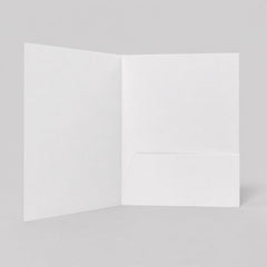 Stockka white A4 double pocket presentation folder, ideal for documents and business cards.