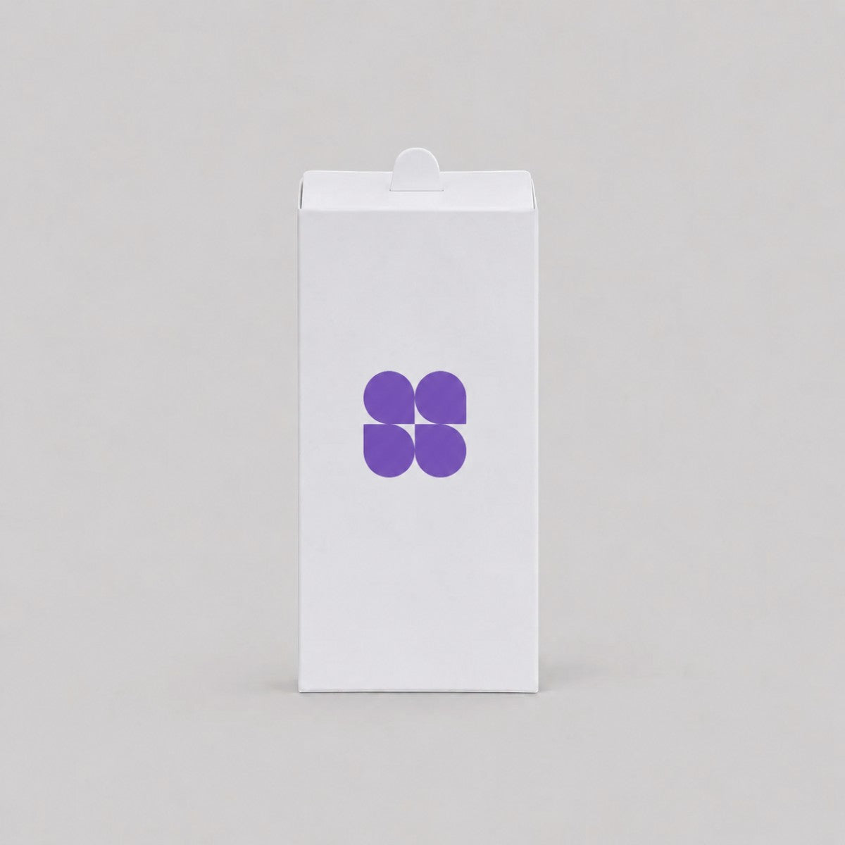 Stockka white matte cardboard box with top tab closure, ideal for branded packaging and small items.
