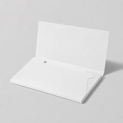 Stockka white cardboard envelope with internal pocket for secure document storage.