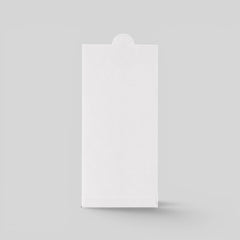 Stockka vertical white matte cardboard envelope with rounded tab closure for gift certificates, cards, or narrow documents.