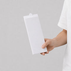 Stockka white cardboard envelope with top tab closure, perfect for small products, stationery, or branded kits.