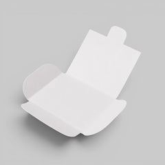 Stockka white coated cardboard mailer box with top closure, ideal for small items like jewelry or stickers.
